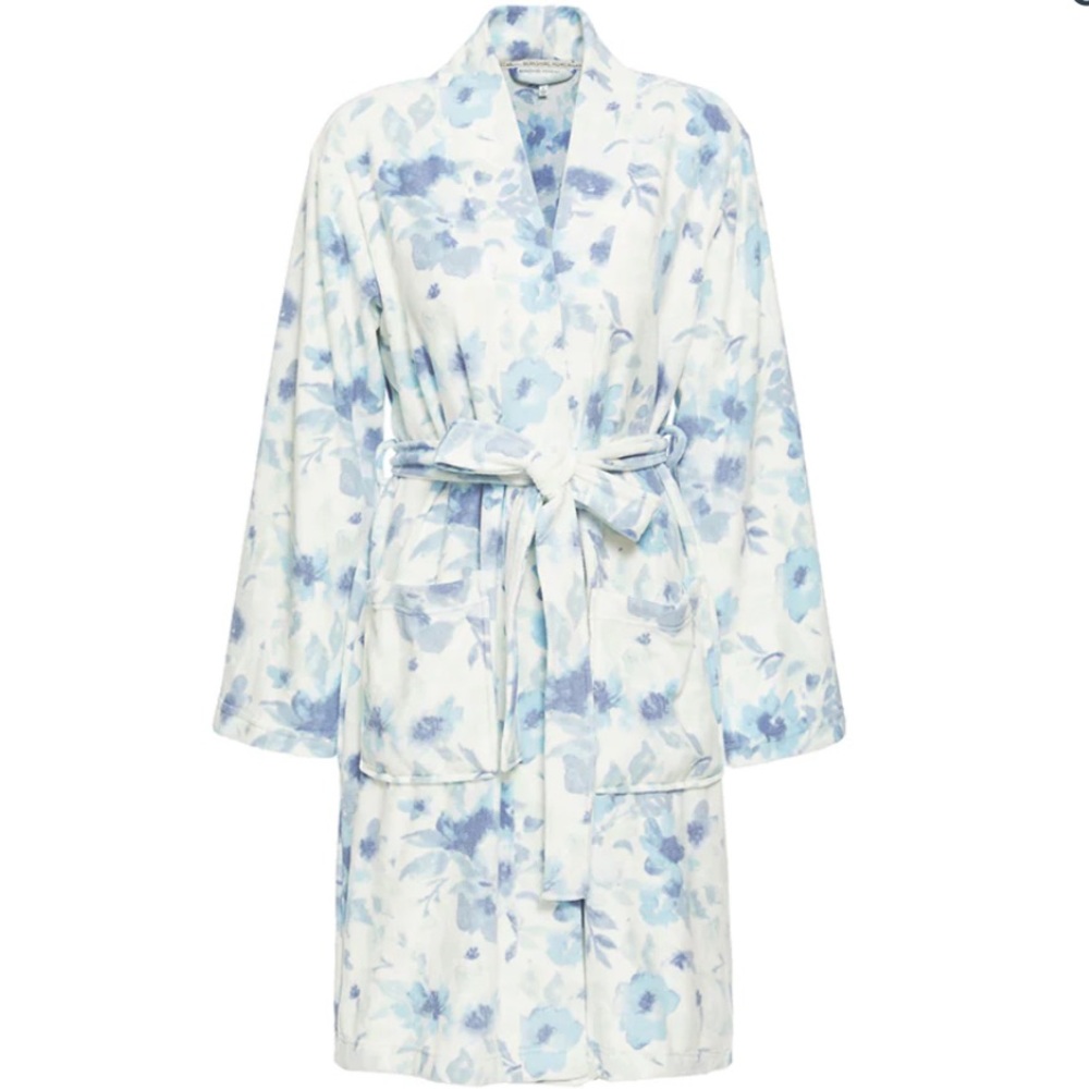 Berkshire Blanket Floral Microfleece Kimono Robe in Watercolor Floral